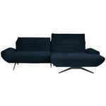 ECKSOFA  in Teddystoff Dunkelblau  280/170-195 cm  - Schwarz/Dunkelblau, Design, Textil/Metall (280/170-195cm) - Dieter Knoll