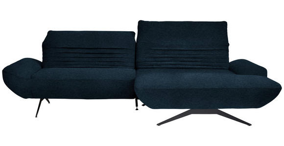 ECKSOFA  in Teddystoff Dunkelblau  280/170-195 cm  - Schwarz/Dunkelblau, Design, Textil/Metall (280/170-195cm) - Dieter Knoll