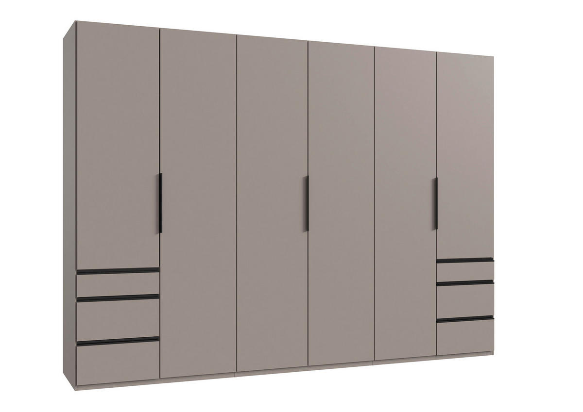 DREHTÜRENSCHRANK  in Sahara  - Schwarz/Sahara, MODERN, Holzwerkstoff/Metall (300/216/58cm) - MID.YOU