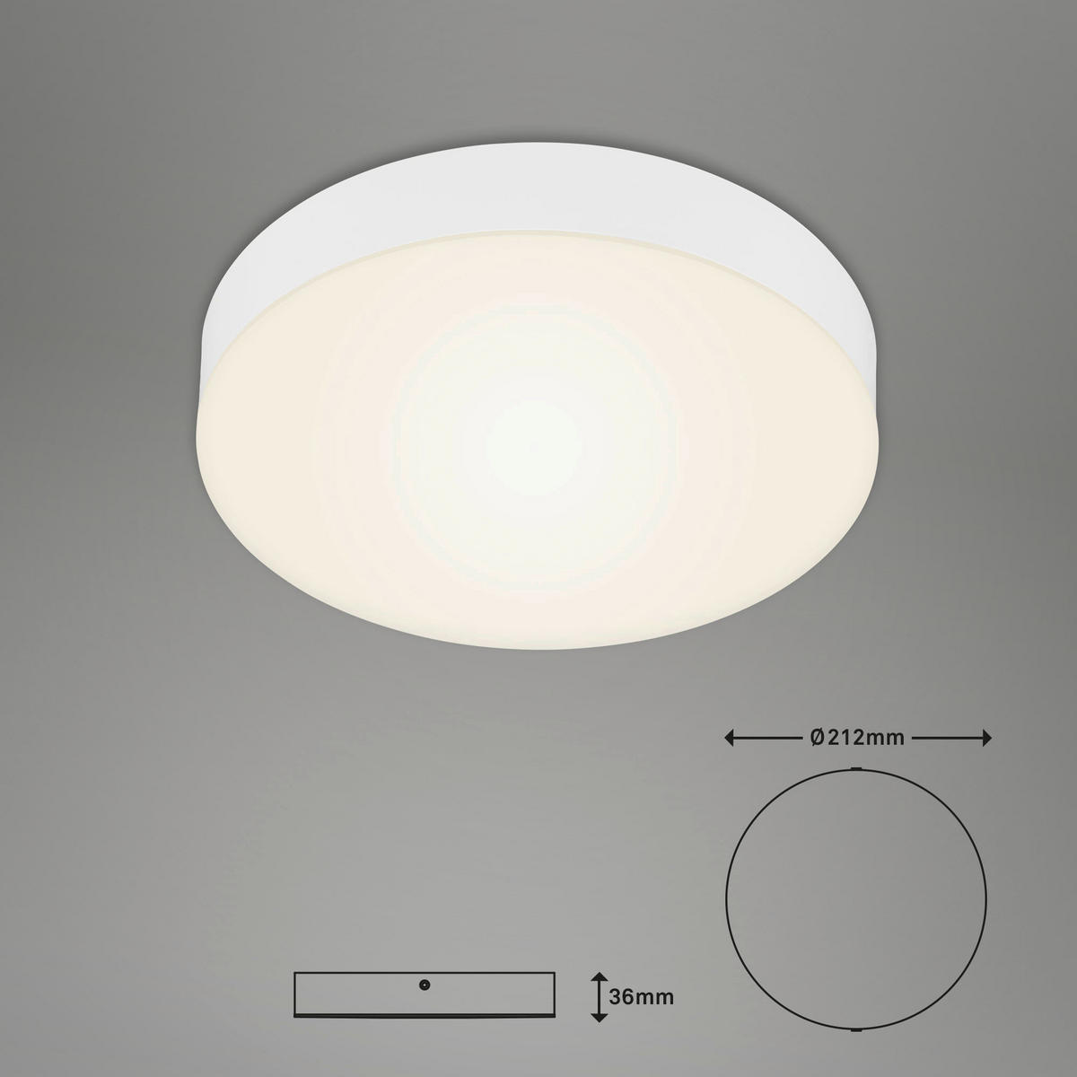 LED PLAFONJERA - bela, Osnovno, metal/plastika (21,2/3,6cm)