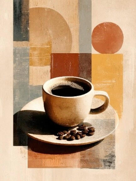 Euroart Glasbild Coffee Collage I Mehrfarbig 30x40x1.40 cm