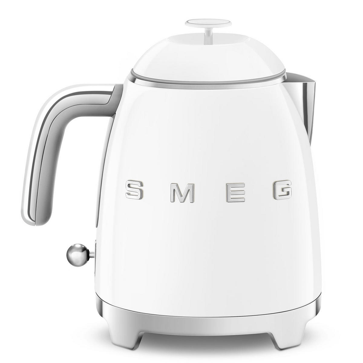 WASSERKOCHER 0,8 l  - Weiß Hochglanz, Design, Metall (22,3/24,8/17,1cm) - SMEG