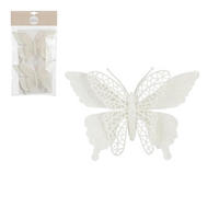 DEKORATIVNA SPONKA - bela, Basics, umetna masa (11/16cm) - X-Mas