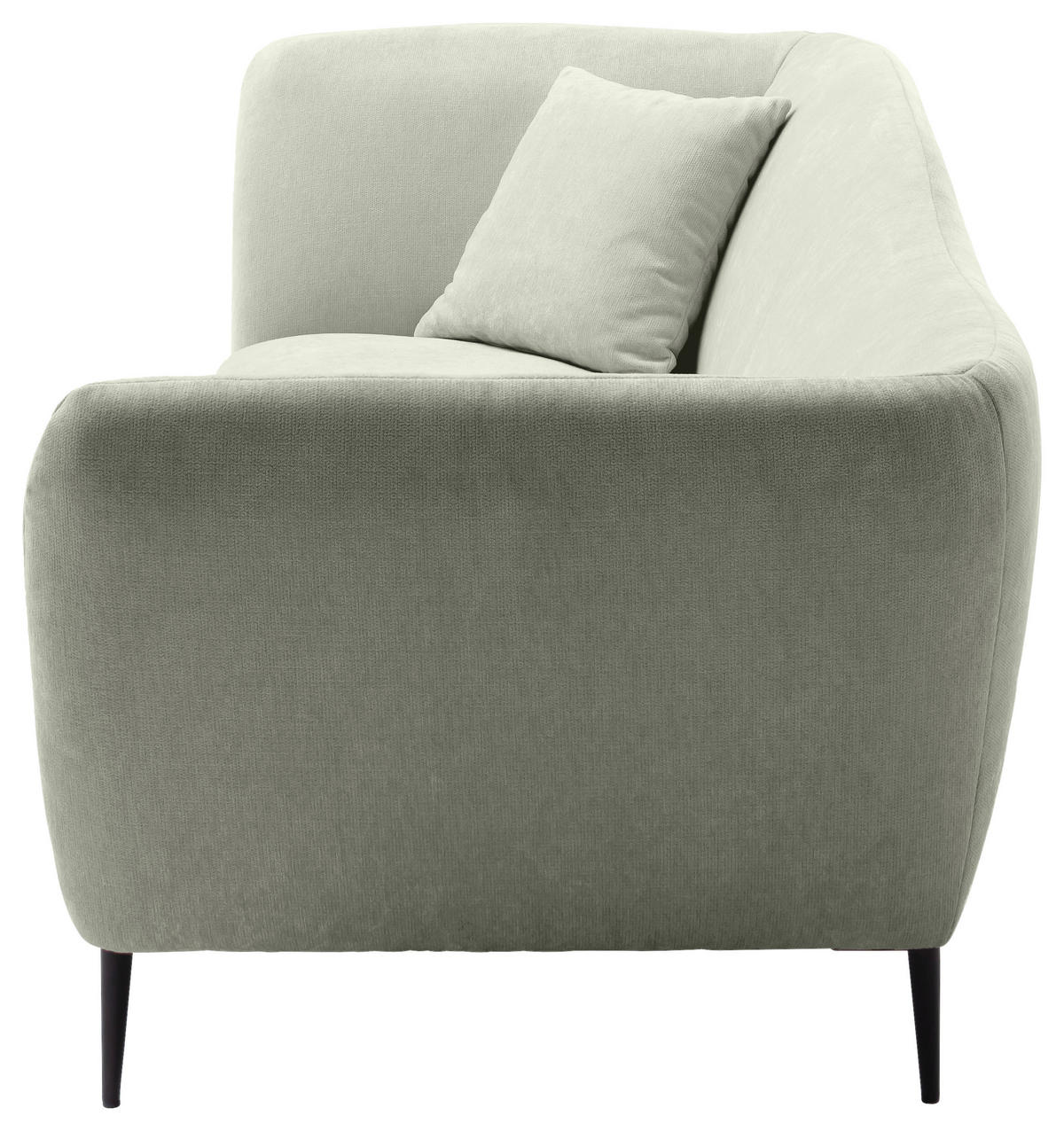 RÉCAMIERE Salbeigrün Chenille Zierkissen, Rücken echt  - Salbeigrün/Schwarz, KONVENTIONELL, Textil/Metall (224/70/97cm) - Hom`in