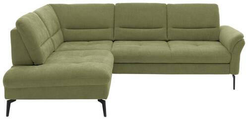 ECKSOFA in Webstoff Grün  - Schwarz/Grün, Design, Textil/Metall (206/256cm) - Beldomo System