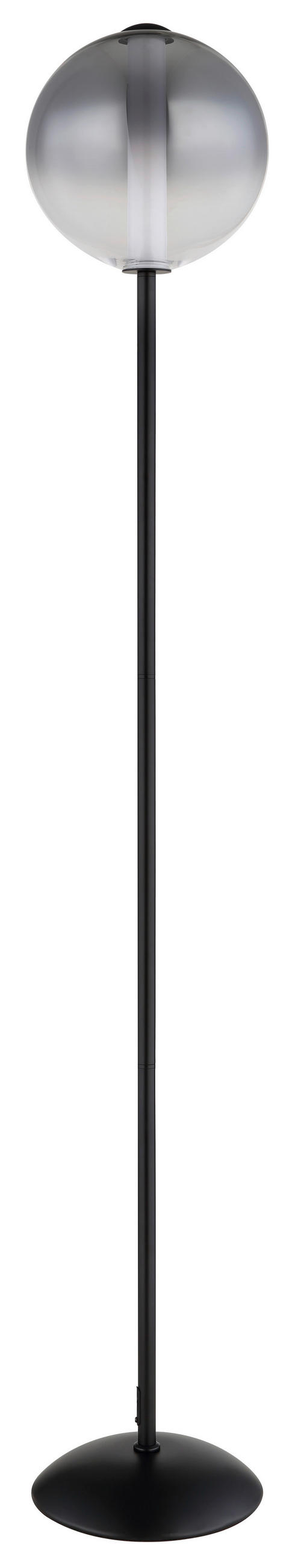 LED-STEHLEUCHTE 25/152 cm    - Schwarz/Weiß, KONVENTIONELL, Glas/Kunststoff (25/152cm) - Globo