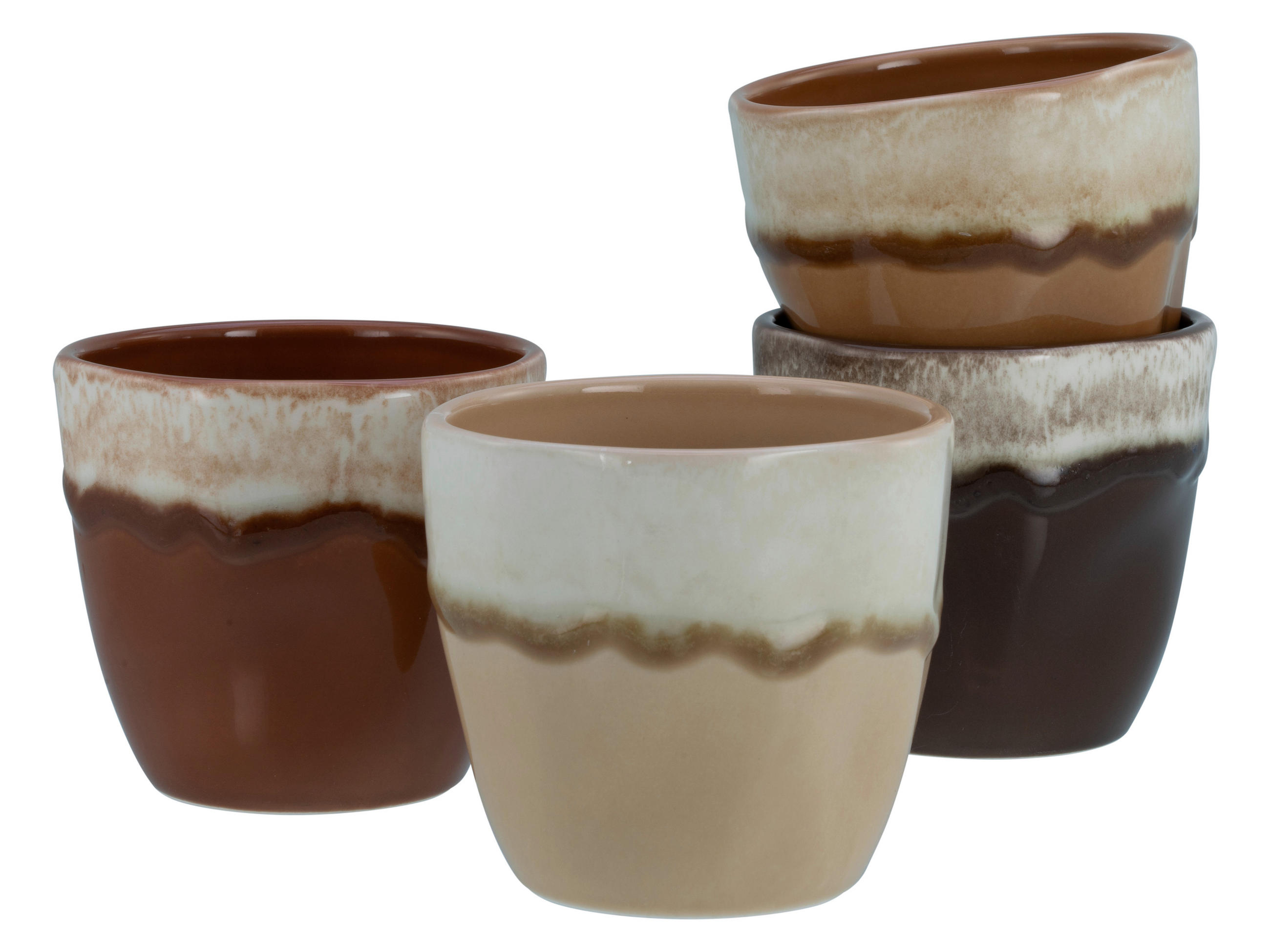 TASSENSET Squeezy Mocha Mousse 4-teilig  - Schlammfarben/Creme, Basics, Keramik (10/9cm) - Creatable