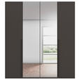 DREHTÜRENSCHRANK 201/235/61 cm,  in Graphitfarben, 4-türig  - Chromfarben/Schwarz, Basics, Glas/Holzwerkstoff (201/235/61cm) - Novel