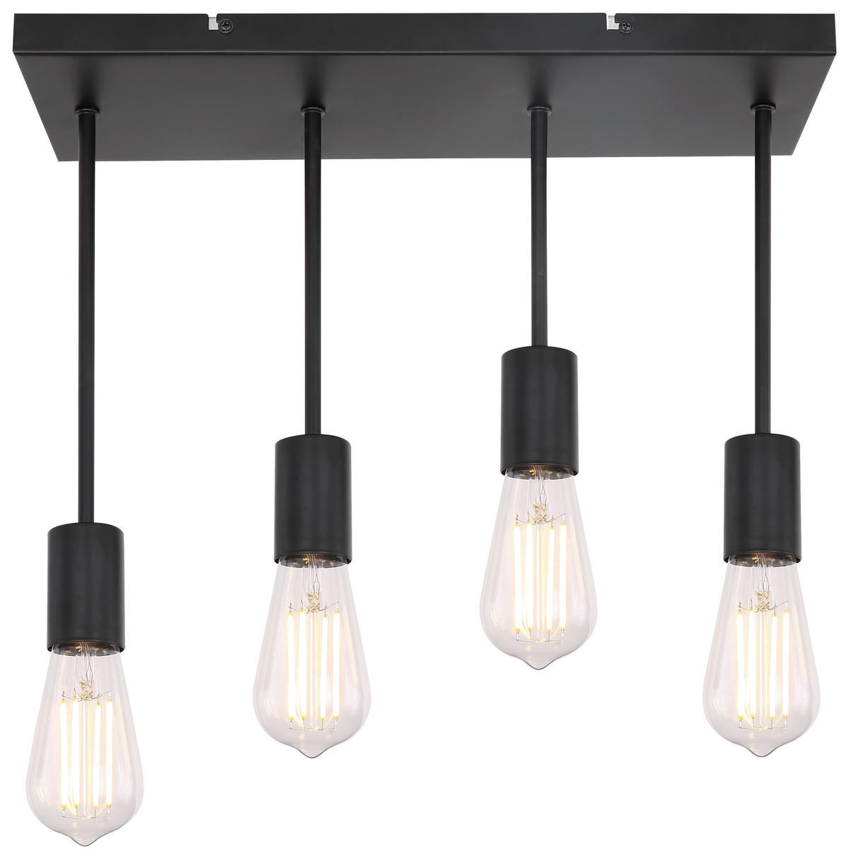 DECKENLEUCHTE 45/15/34 cm   - Schwarz, Basics, Metall (45/15/34cm) - Globo