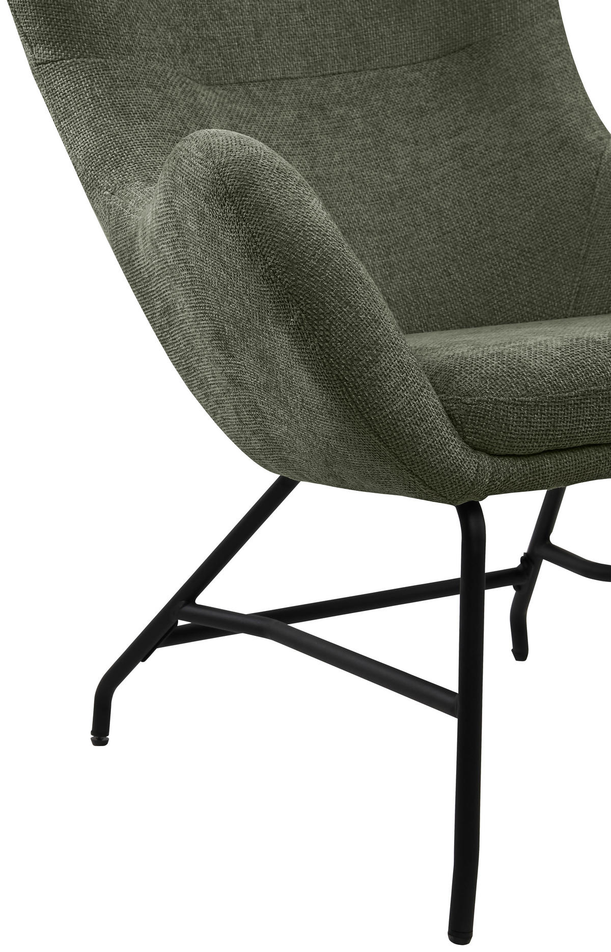 SESSEL in Bouclé Grün  - Schwarz/Grün, MODERN, Textil/Metall (77/106.5/84cm) - Livetastic