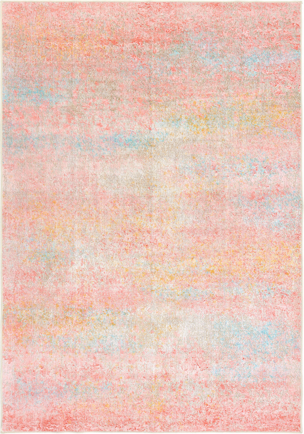 VINTAGE-TEPPICH 160/230 cm ONDEA FIORITH, waschbar Rosa, Türkis, Dunkelgelb  - Türkis/Dunkelgelb, Design, Kunststoff/Textil (160/230cm) - Lindorug