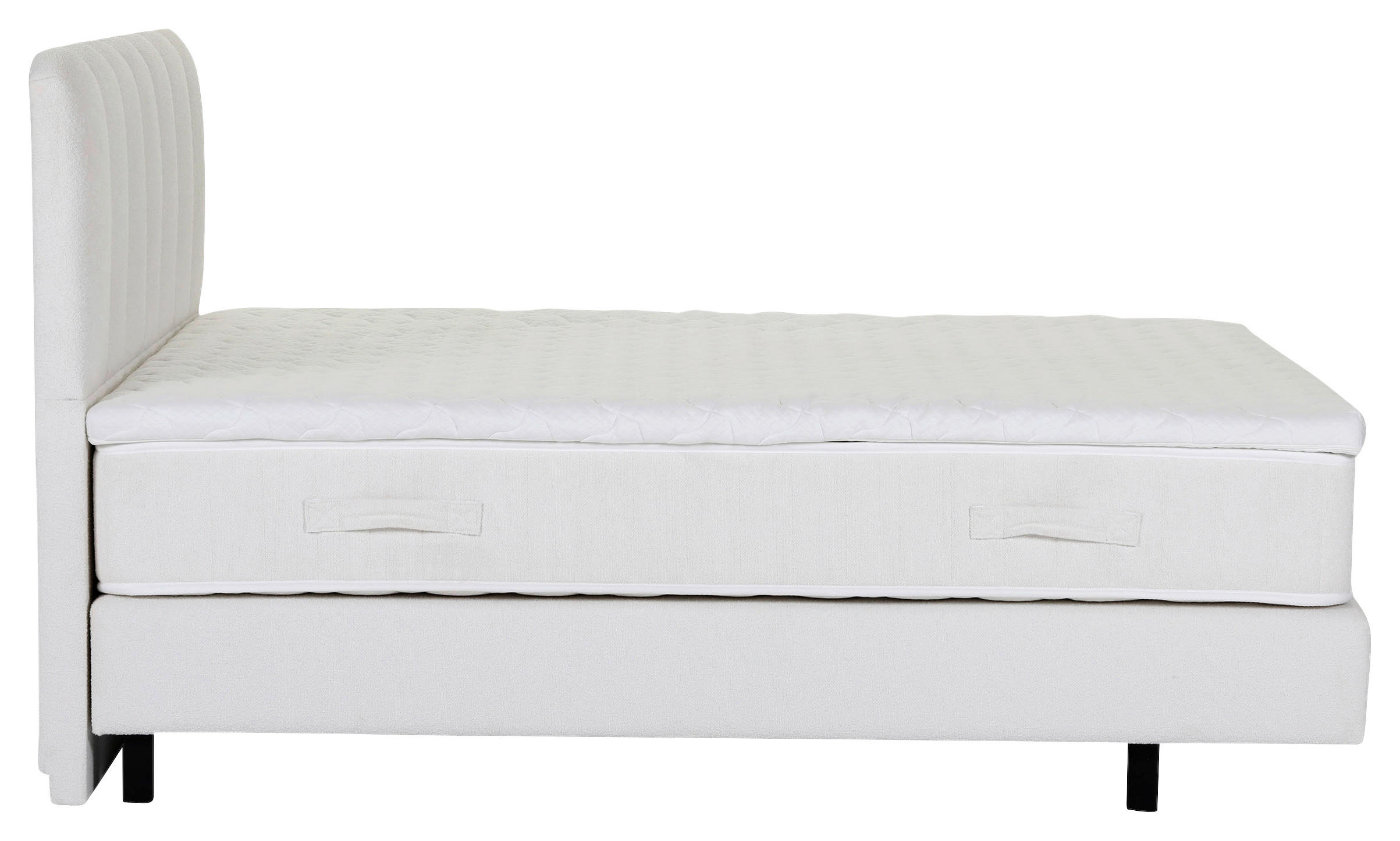 BOXSPRINGBETT 180/200 cm,  in Weiß, Topper, Matratzen, H3 = fest  - Schwarz/Weiß, Design, Holzwerkstoff/Textil (180/200cm) - Esposa