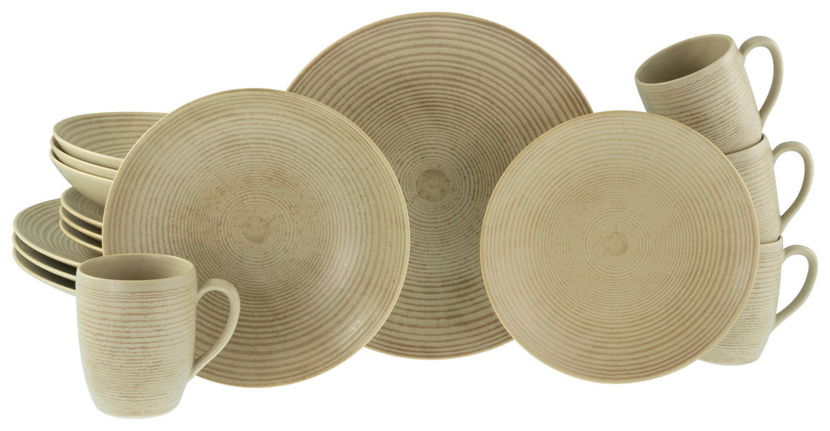 KOMBISERVICE 16-teilig  - Sandfarben, Design, Keramik - Creatable