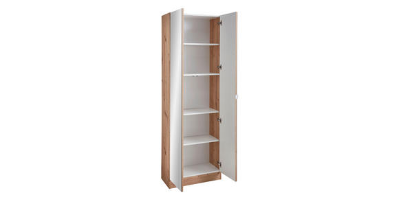 HOCHSCHRANK 65/195,5/33 cm  - Eichefarben, KONVENTIONELL, Glas/Holzwerkstoff (65/195,5/33cm) - Xora