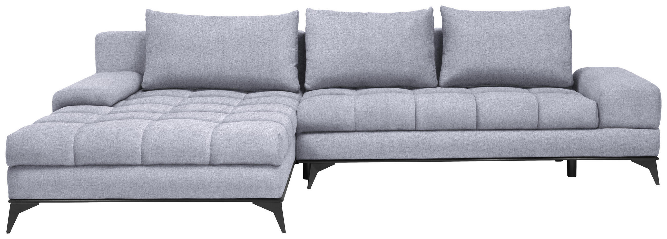 ECKSOFA in Webstoff Hellgrau  212/315 cm  - Hellgrau/Schwarz, Design, Textil/Metall (212/315cm) - Carryhome