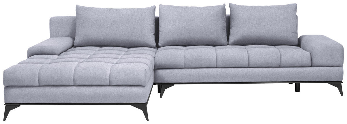 SAROKKANAPÉ textil világosszürke  - világosszürke/fekete, Design, textil/fém (212/315cm) - Carryhome