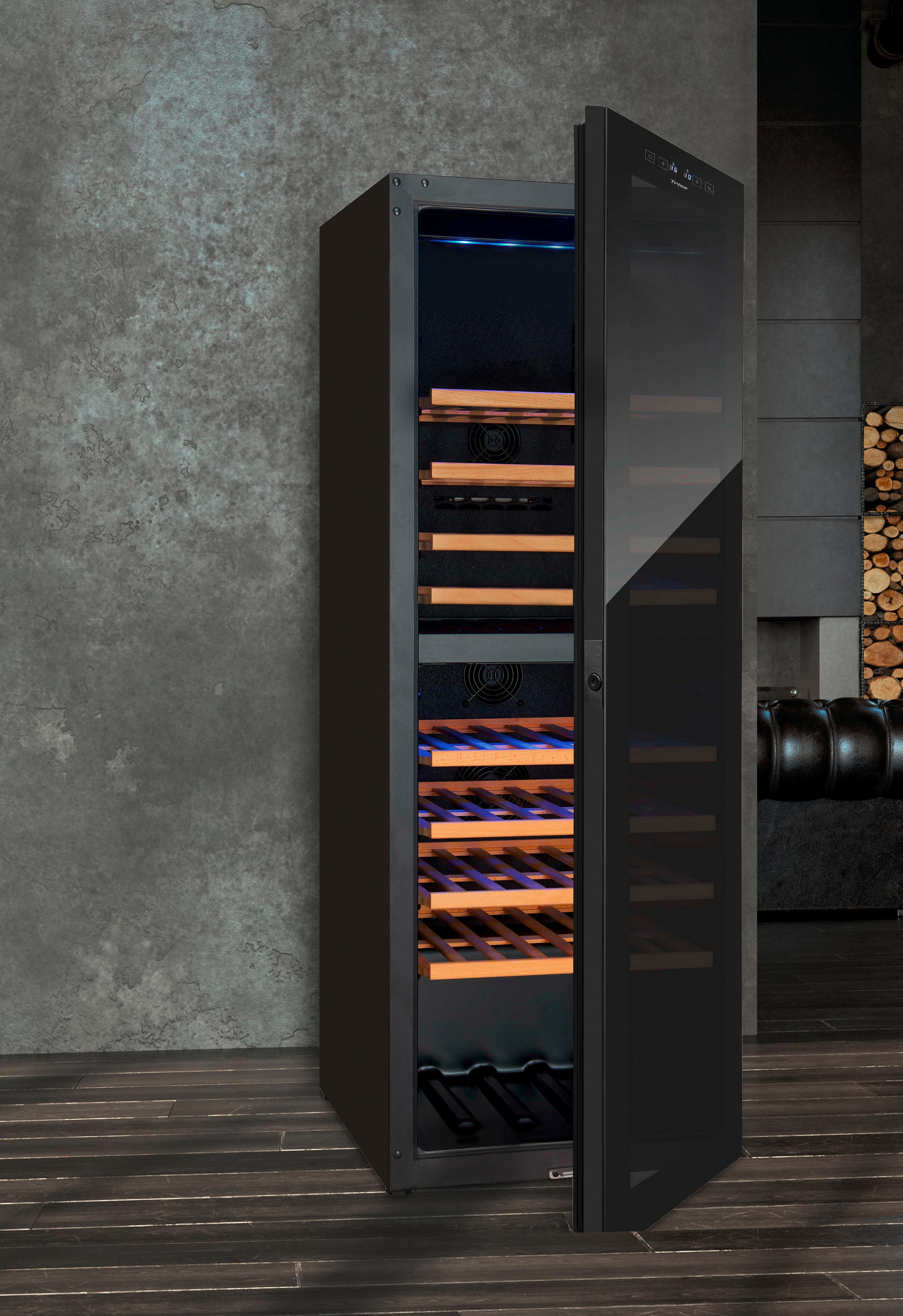 WEINKÜHLSCHRANK 7743.6812  - Schwarz, Basics, Metall (129/50/60cm)
