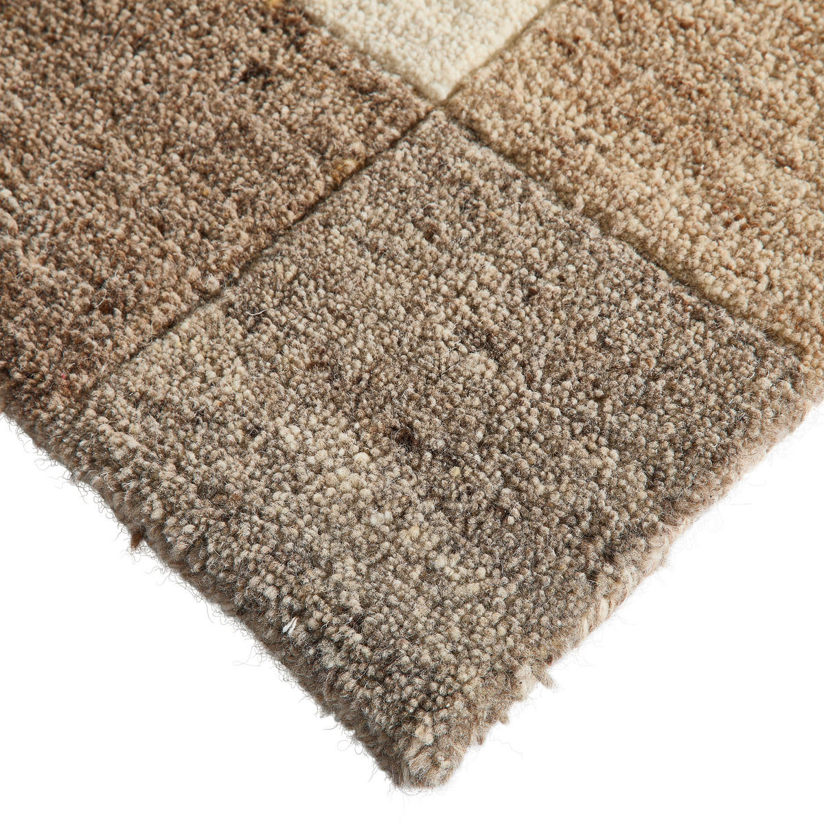 WOLLTEPPICH Wohnzimmer 120/170 cm MULTI BOX Naturfarben, Beige rechteckig  - Beige/Naturfarben, Design, Textil (120/170cm) - Linea Natura
