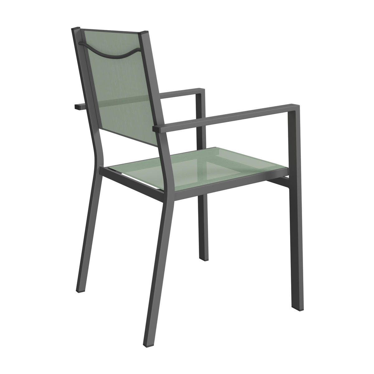 STAPELSESSEL Aluminium Anthrazit, Grün  - Anthrazit/Grün, Design, Textil/Metall (57/88/58cm) - Ambia Garden