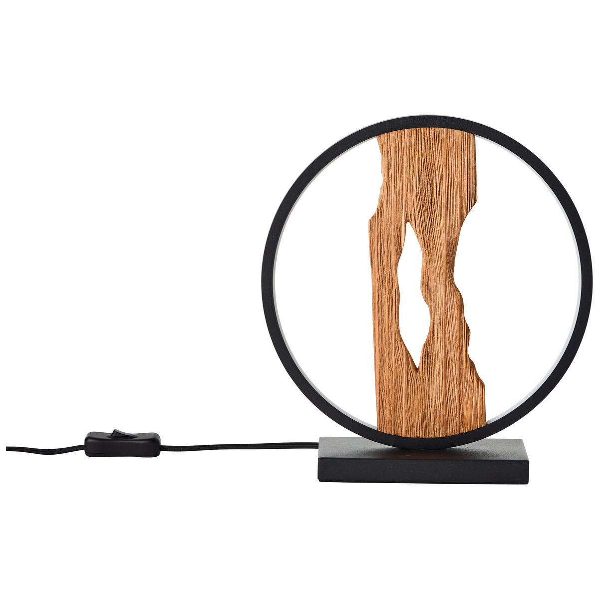 LED-TISCHLEUCHTE - Schwarz, Natur, Holz/Metall (27,8/8,5/25,8cm) - Brilliant
