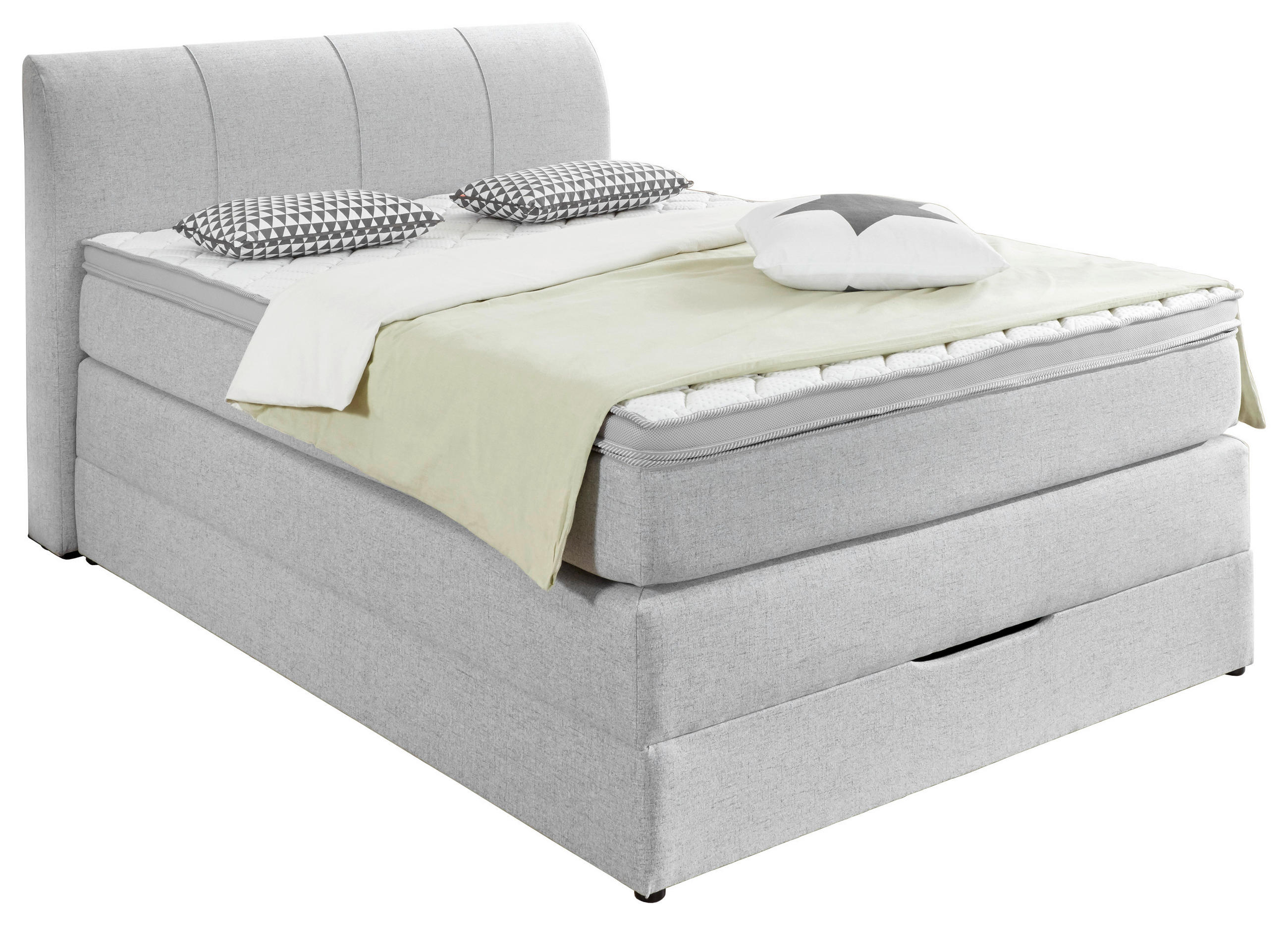 BOXSPRINGBETT 140/200 cm  in Silberfarben  - Silberfarben, KONVENTIONELL, Textil (140/200cm) - Carryhome