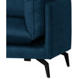 ECKSOFA in Samt Dunkelblau  - Schwarz/Dunkelblau, Design, Textil/Metall (200/241cm) - Carryhome