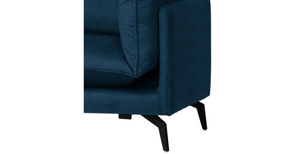 ECKSOFA in Samt Dunkelblau  - Schwarz/Dunkelblau, Design, Textil/Metall (200/241cm) - Carryhome