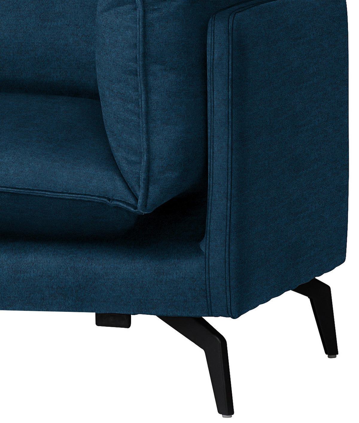ECKSOFA in Samt Dunkelblau  200/241 cm  - Schwarz/Dunkelblau, Design, Textil/Metall (200/241cm) - Carryhome