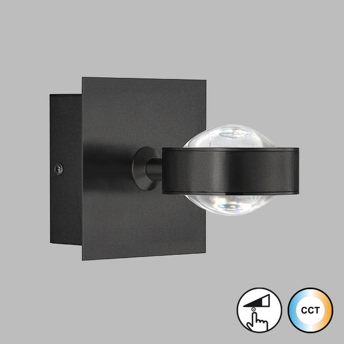 BADEZIMMER-WANDLEUCHTE   - Sandfarben/Schwarz, Design, Metall (12/12cm) - Schöner Wohnen