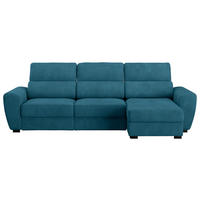 ECKSOFA in Mikrofaser Blau  - Blau/Schwarz, Konventionell, Kunststoff/Textil (285/177cm) - MID.YOU
