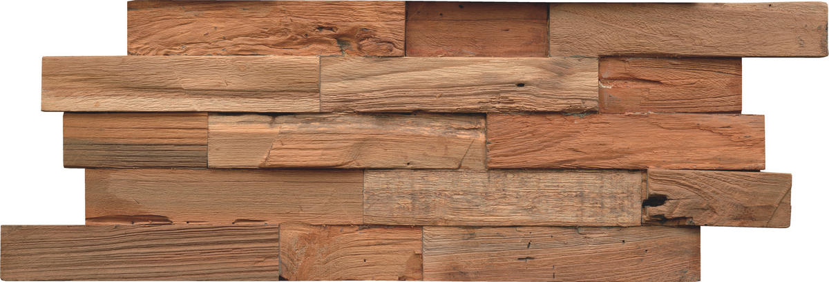 WANDVERKLEIDUNG 10 Stück  - Braun, Basics, Holz (50/20/2cm)