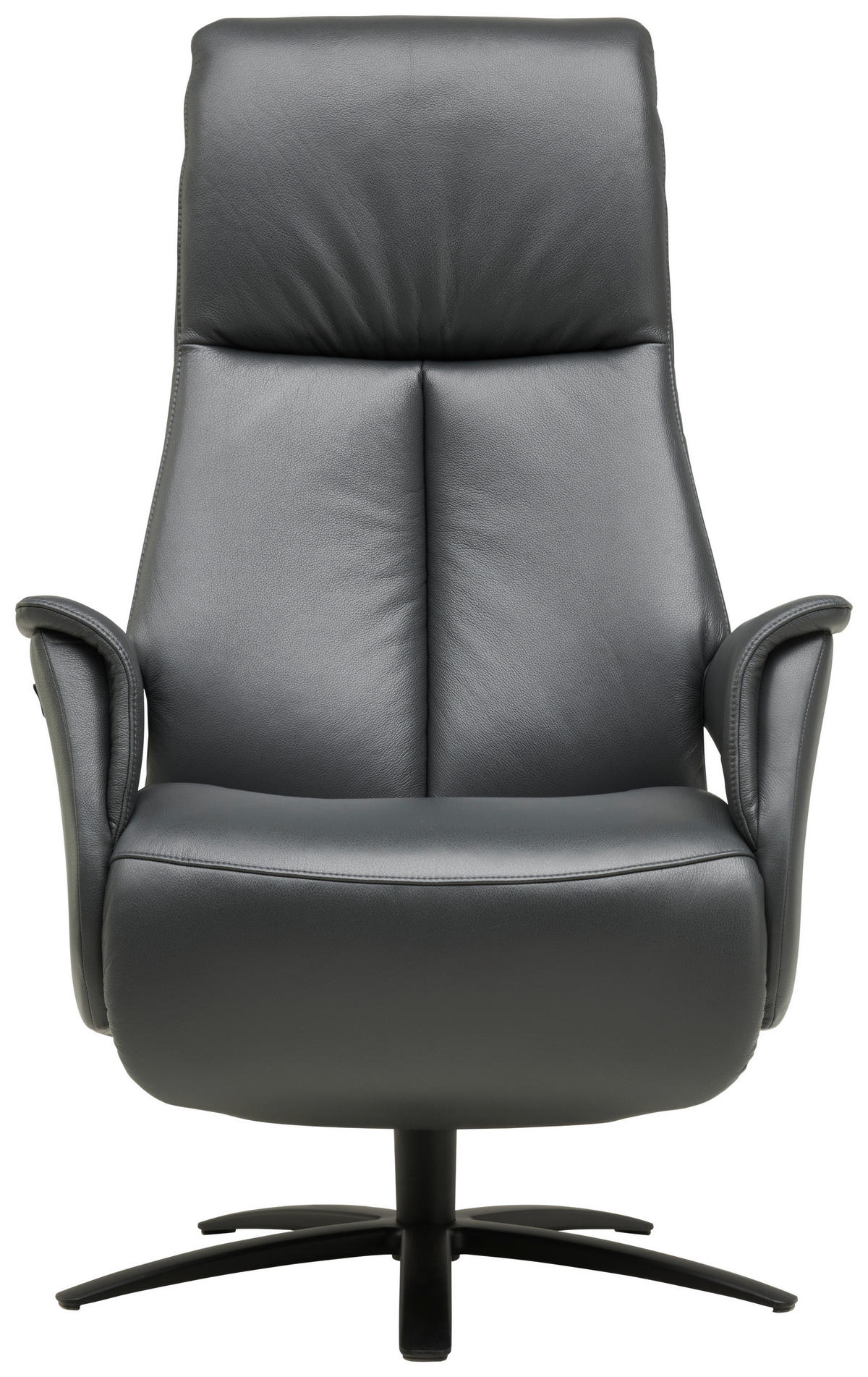 RELAXSESSEL in Leder Anthrazit  - Anthrazit/Schwarz, Design, Leder/Metall (76/111/86cm) - Welnova