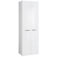HOCHSCHRANK 60/185,5/42,4 cm  - Chromfarben/Weiß Hochglanz, MODERN, Glas/Holzwerkstoff (60/185,5/42,4cm) - Sadena