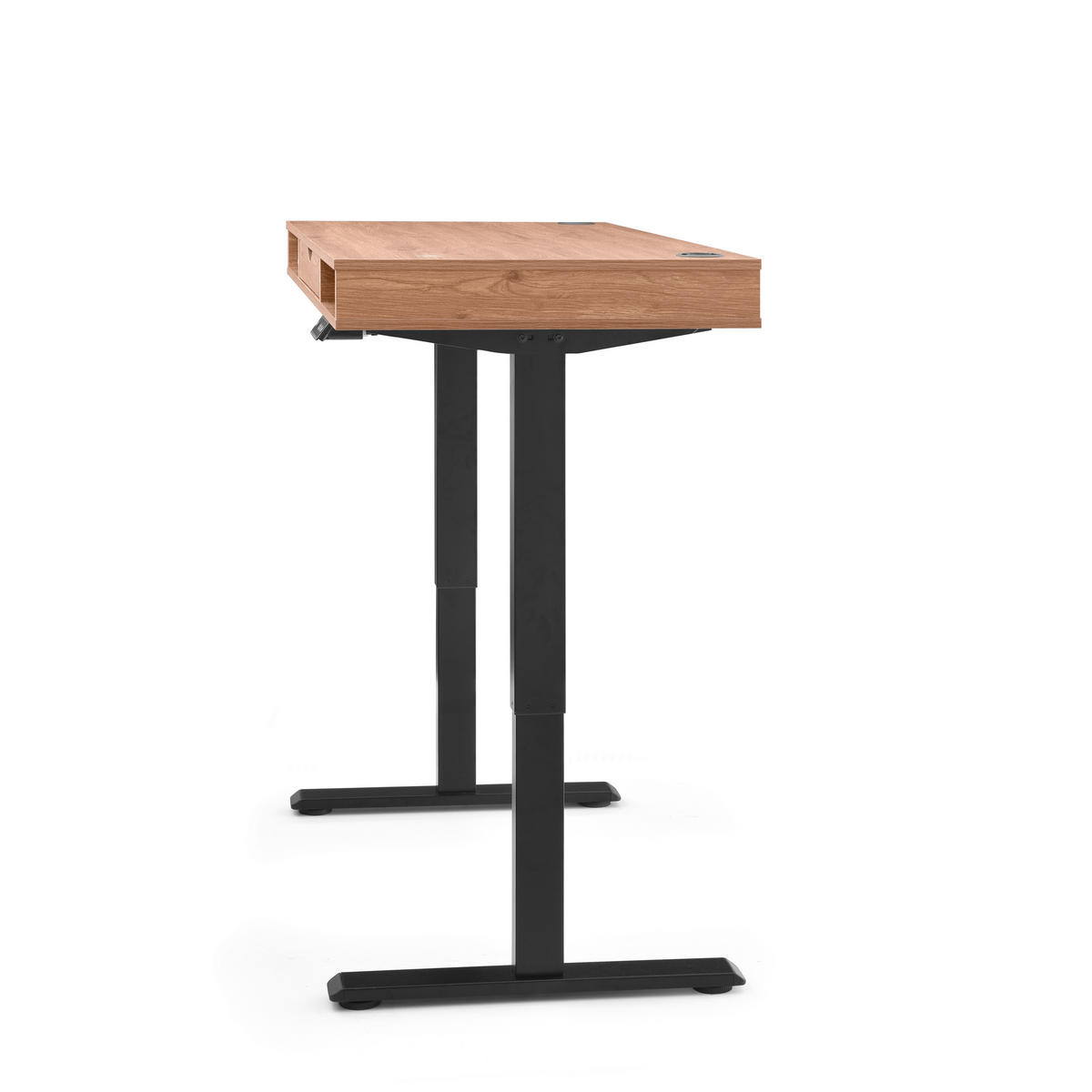 SCHREIBTISCH 120/60/72-110 cm  in Schwarz, Eichefarben  - Eichefarben/Schwarz, MODERN, Holz/Metall (120/60/72-110cm) - MID.YOU