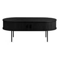 COUCHTISCH furniert 120/60/45 cm oval Schwarz  - Eichefarben/Schwarz, Trend, Holzwerkstoff/Metall (120/60/45cm) - home24