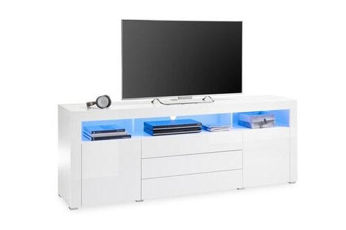 SIDEBOARD 200/74/44 cm  - vit/aluminiumfärg, Modern, trämaterial (200/74/44cm) - Livetastic