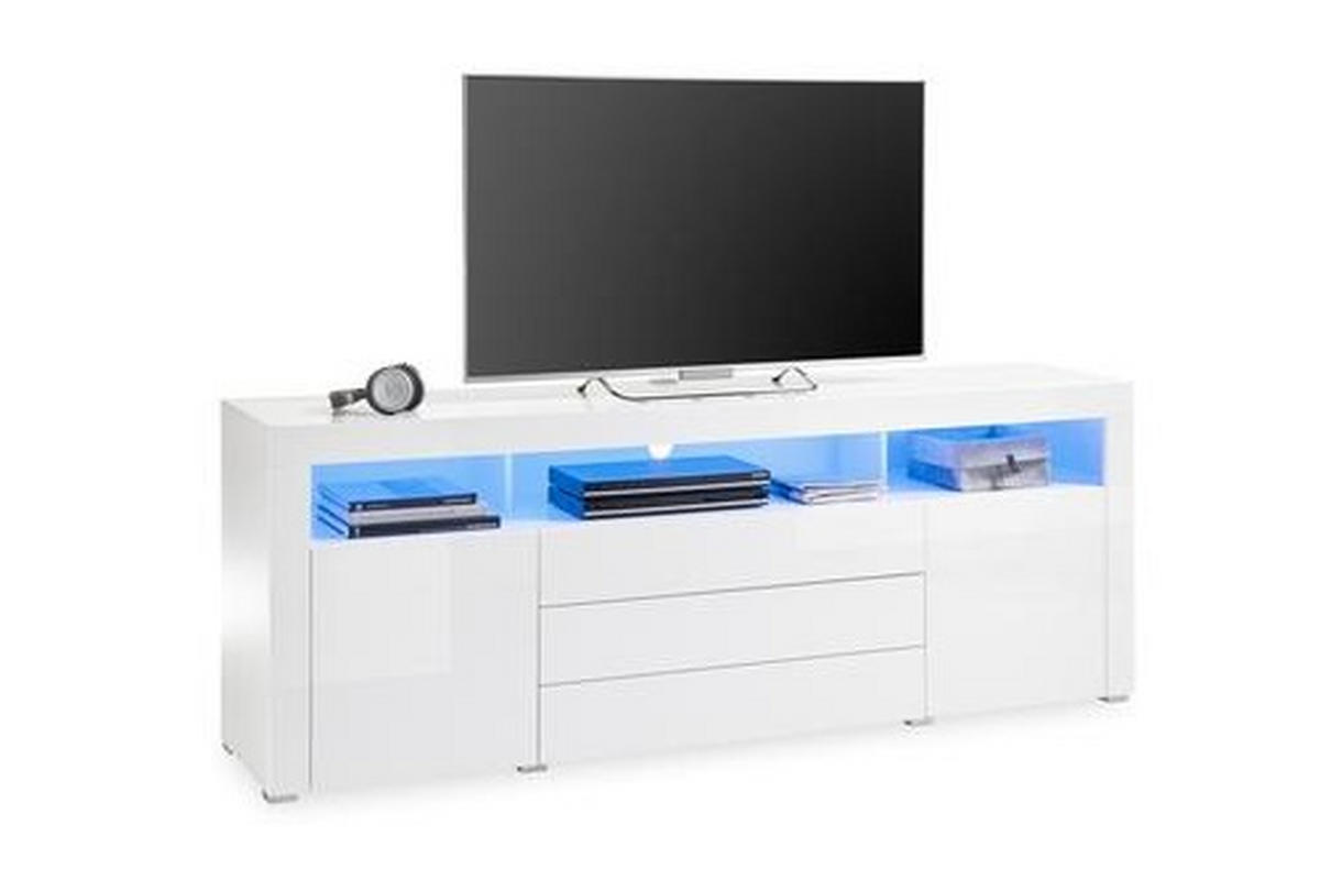 SIDEBOARD 200/74/44 cm  - vit/aluminiumfärg, Modern, trämaterial (200/74/44cm) - Livetastic