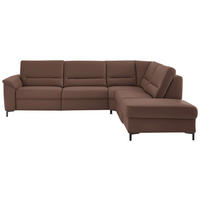 ECKSOFA Echtleder Braun  - Schwarz/Braun, Konventionell, Leder/Metall (290/249cm) - Beldomo Premium