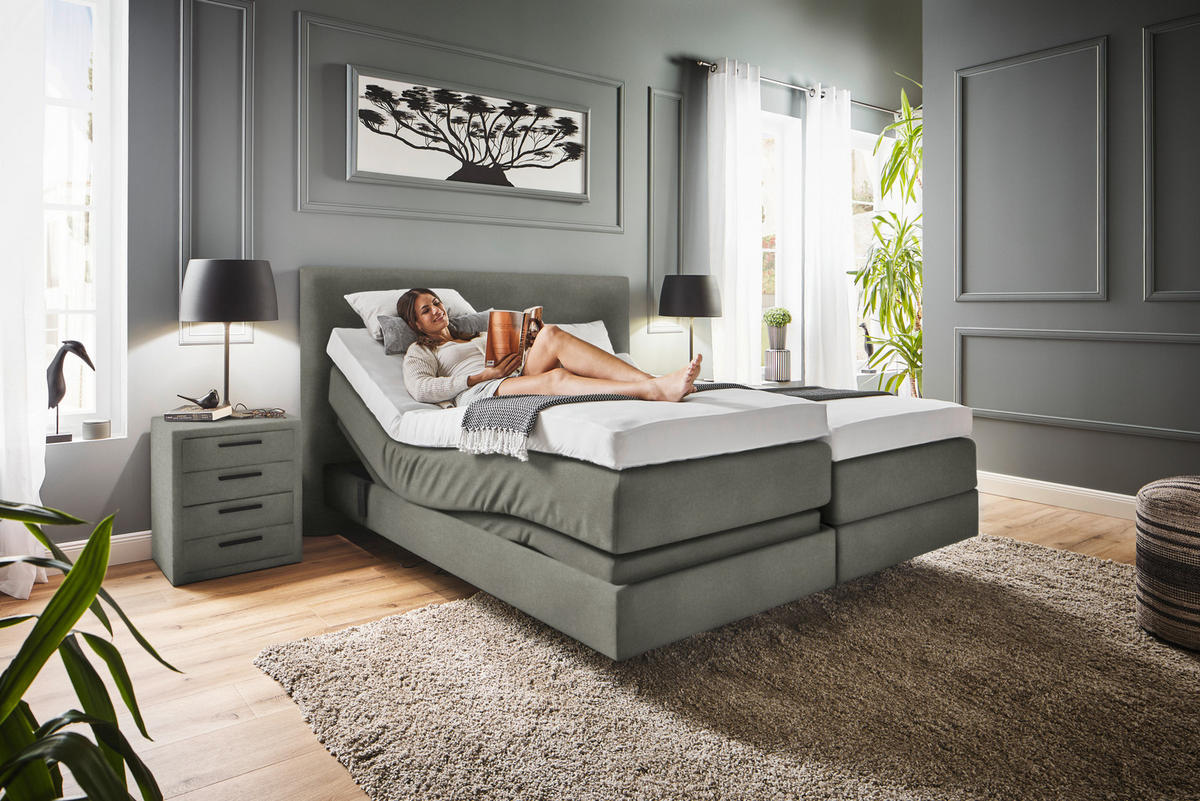 BOXSPRINGBETT 200/200 cm  in Grau  - Grau, Konventionell, Holz/Textil (200/200cm) - Dieter Knoll