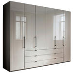 KLEIDERSCHRANK  in Grau, Hellgrau  - Schieferfarben/Hellgrau, KONVENTIONELL, Glas/Holzwerkstoff (300/236/58cm) - Novel