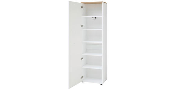 GARDEROBENSCHRANK 57/202/38 cm  - Eichefarben/Schwarz, Basics, Holzwerkstoff/Kunststoff (57/202/38cm) - Xora