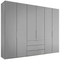 DREHTÜRENSCHRANK inkl. Zubehör 298/222/63 cm,  in Hellgrau, 6-türig  - Hellgrau/Alufarben, Design, Holzwerkstoff/Metall (298/222/63cm) - Dieter Knoll