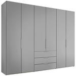 DREHTÜRENSCHRANK inkl. Zubehör 298/222/63 cm,  in Hellgrau, 6-türig  - Hellgrau/Alufarben, Design, Holzwerkstoff/Metall (298/222/63cm) - Dieter Knoll