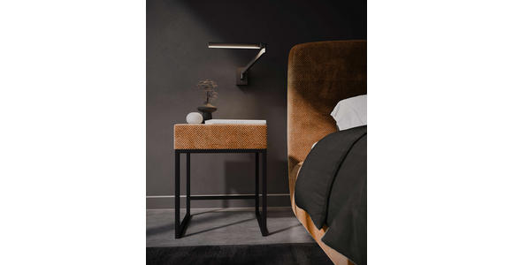NACHTSCHRANK 45/55/45 cm - Schwarz/Orange, Design, Textil/Metall (45/55/45cm) - Esposa