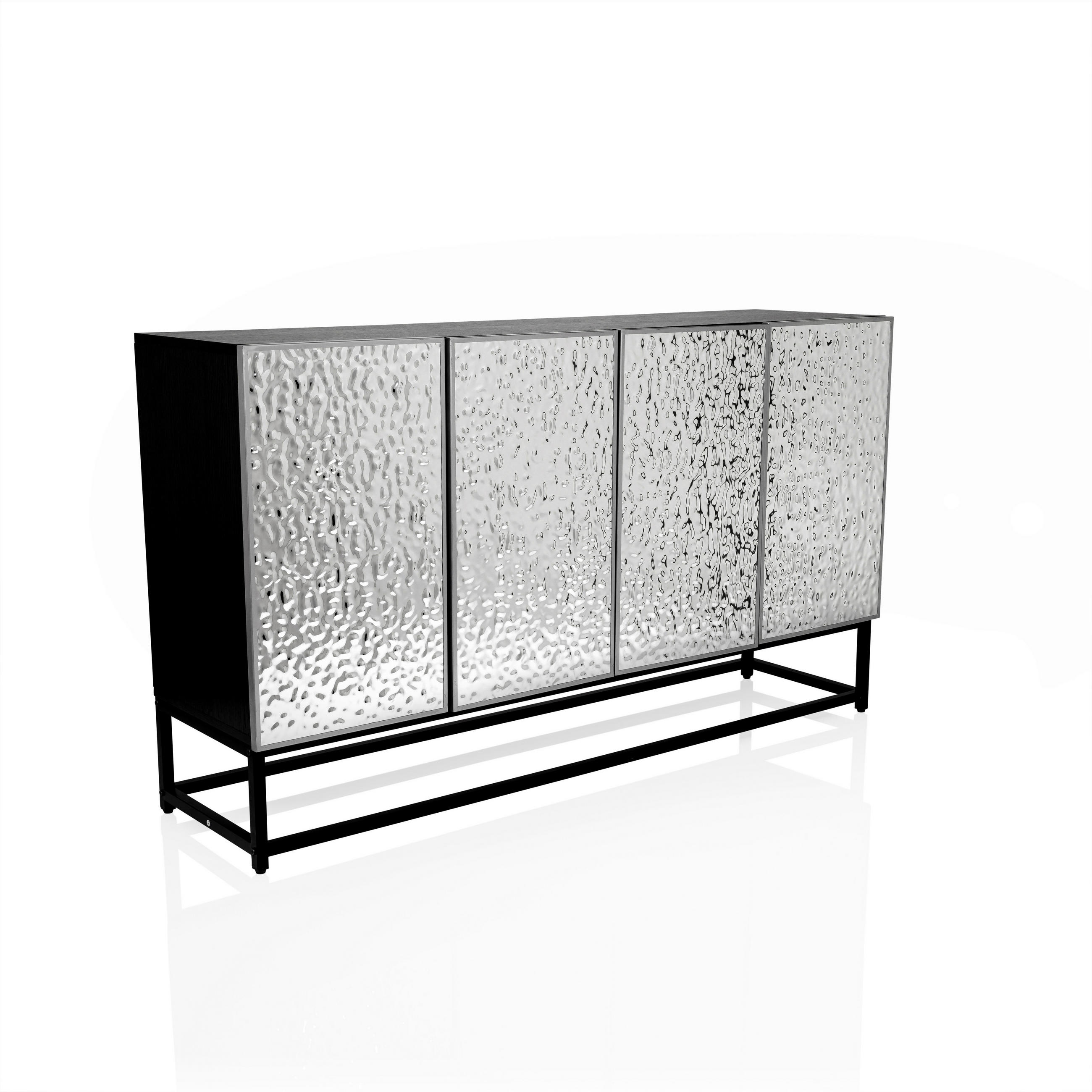 SIDEBOARD  140/80/37 cm  - Silberfarben/Schwarz, MODERN, Holzwerkstoff/Metall (140/80/37cm) - MID.YOU