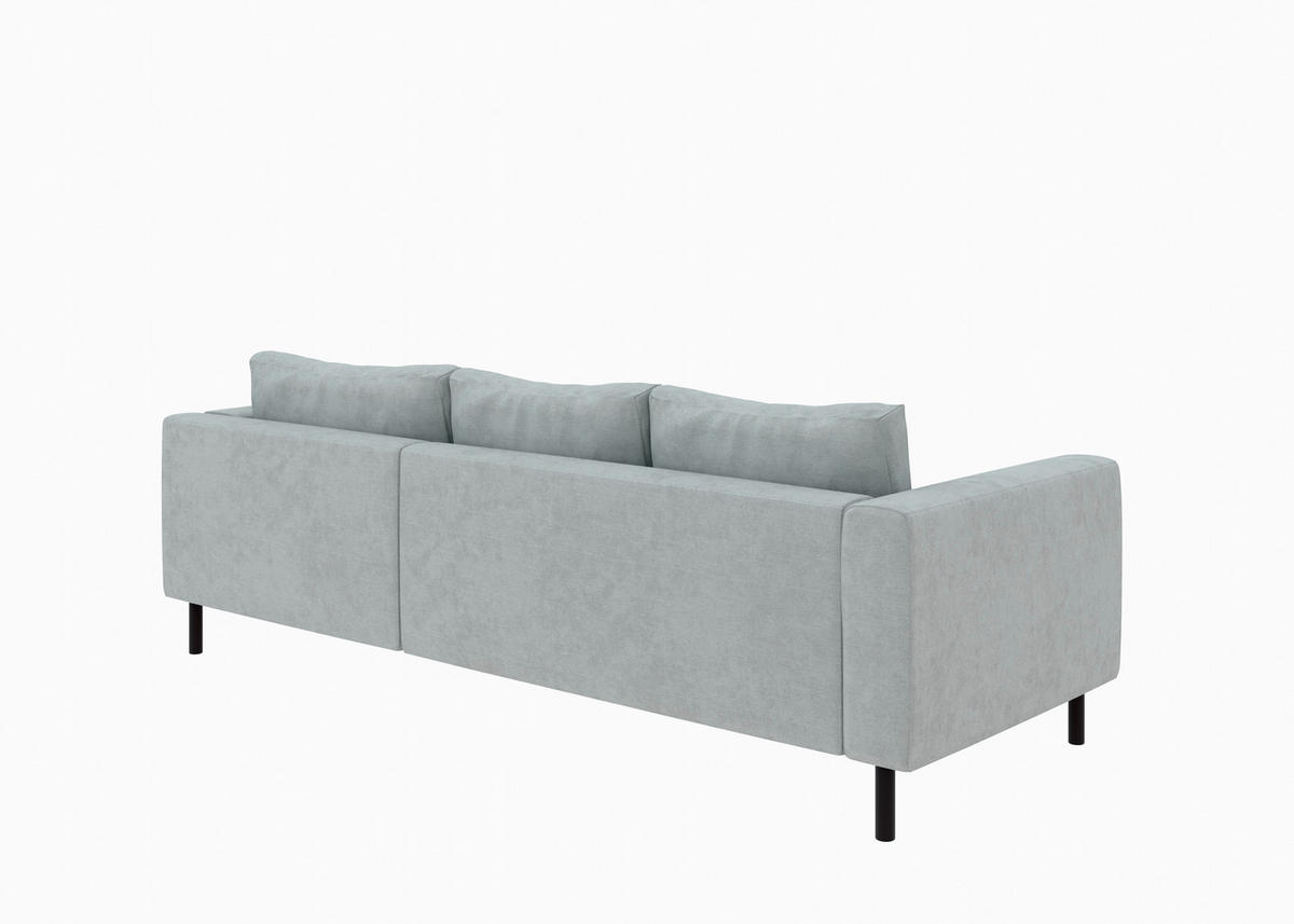 ECKSOFA  in Struktur Grau  232/161 cm  - Schwarz/Grau, MODERN, Textil/Metall (232/161cm) - Trendmanufaktur