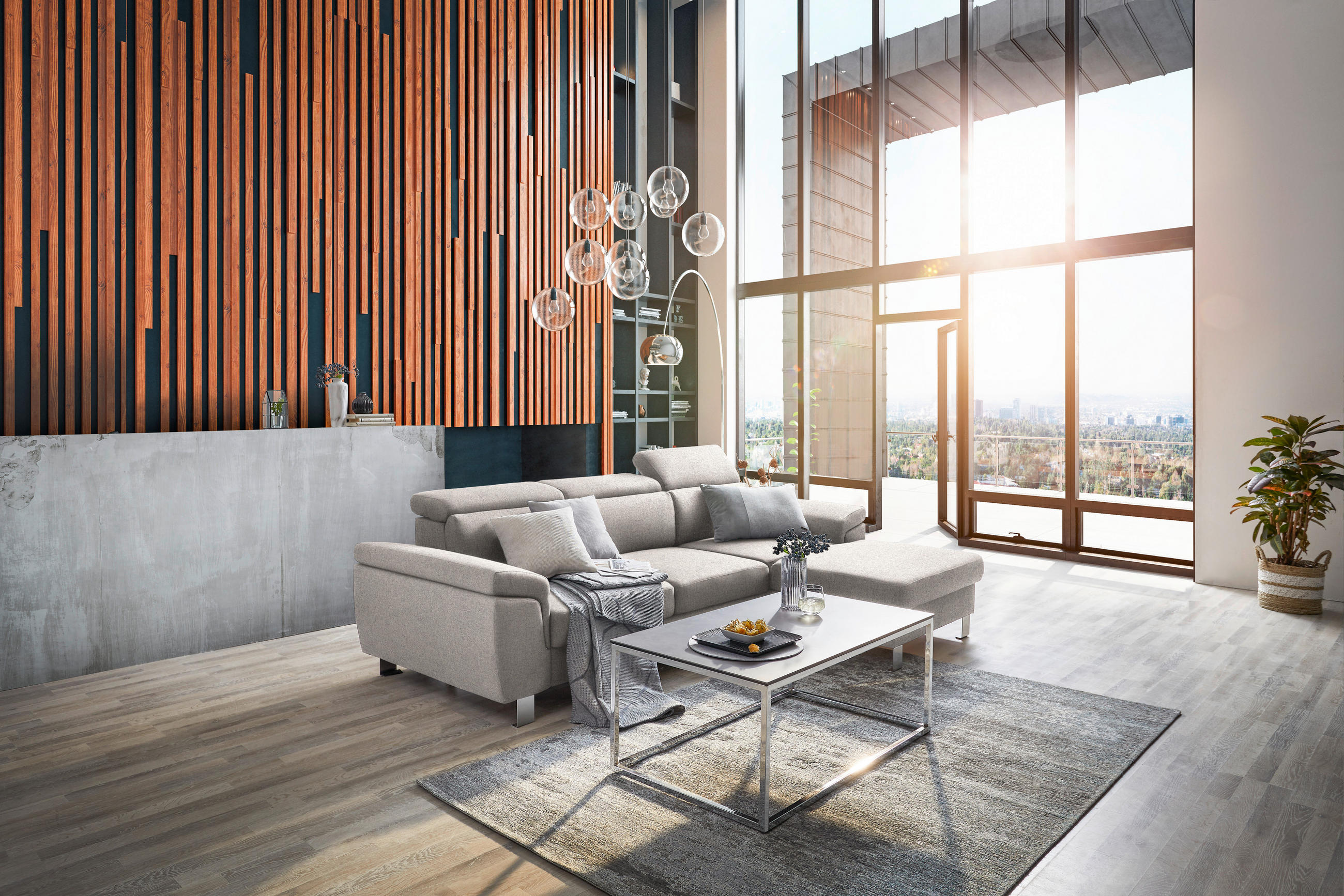 ECKSOFA in Cord Waldgrün  - Waldgrün/Silberfarben, Design, Textil/Metall (167/250cm) - Xora