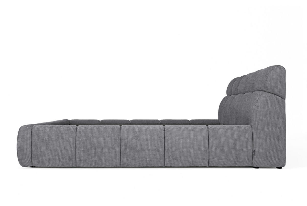 POLSTERBETT inkl. Bettkasten 180/200 cm  in Hellgrau  - Hellgrau/Schwarz, Design, Holz/Kunststoff (180/200cm) - Esposa
