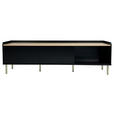LOWBOARD SNOW in 180/54/40 cm - Eichefarben/Schwarz, Design, Holzwerkstoff/Metall (180/54/40cm) - Xora