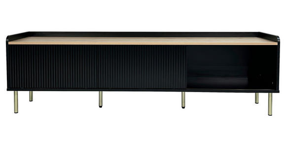 LOWBOARD SNOW in 180/54/40 cm - Eichefarben/Schwarz, Design, Holzwerkstoff/Metall (180/54/40cm) - Xora